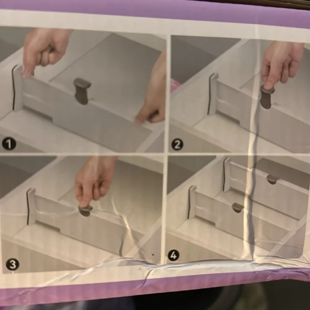 NTQNOIKA Expandable Drawer Organizers - White and Black